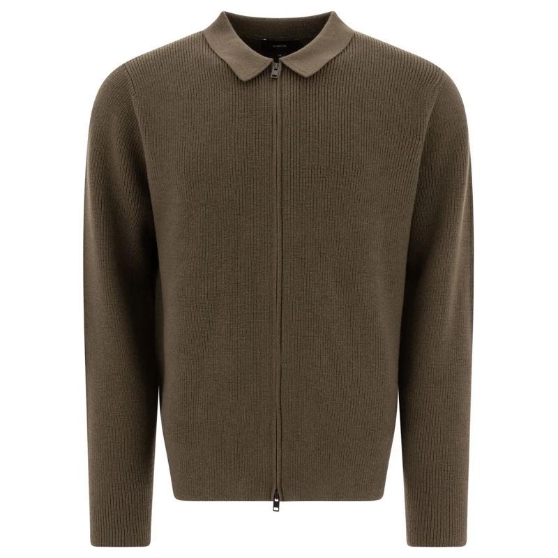 Vince Pullover Wool Blend Cardigan Green