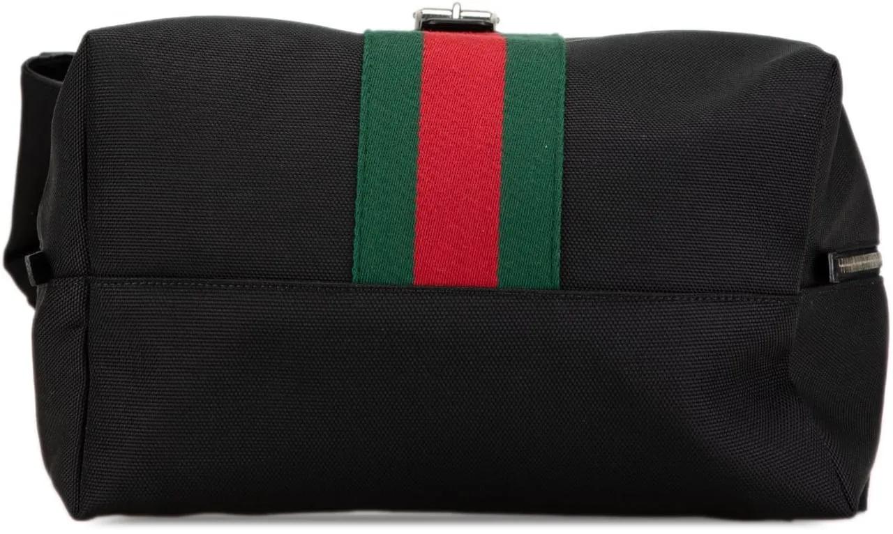 Gucci Rugzakken Canvas Techno Web Fold Over Backpack in zwart