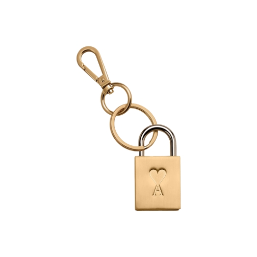 AMI Paris Schlüsselanhänger aus Metall 909 BRUSHED BRASS 