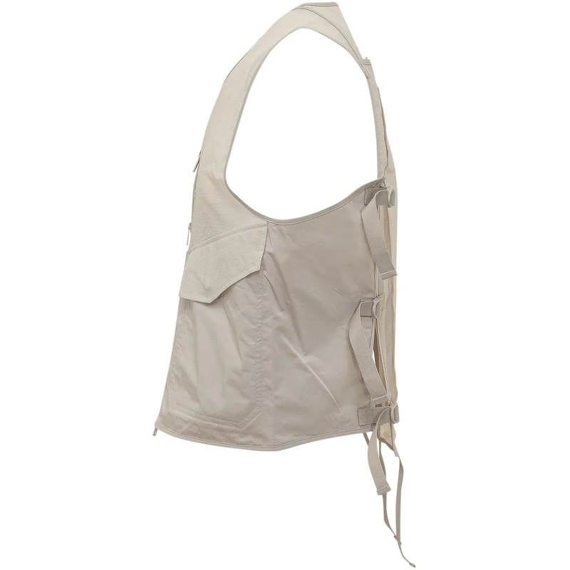 Y-3  Gilet Tact con Zip e Tasche Applicate weiß(Image 3)