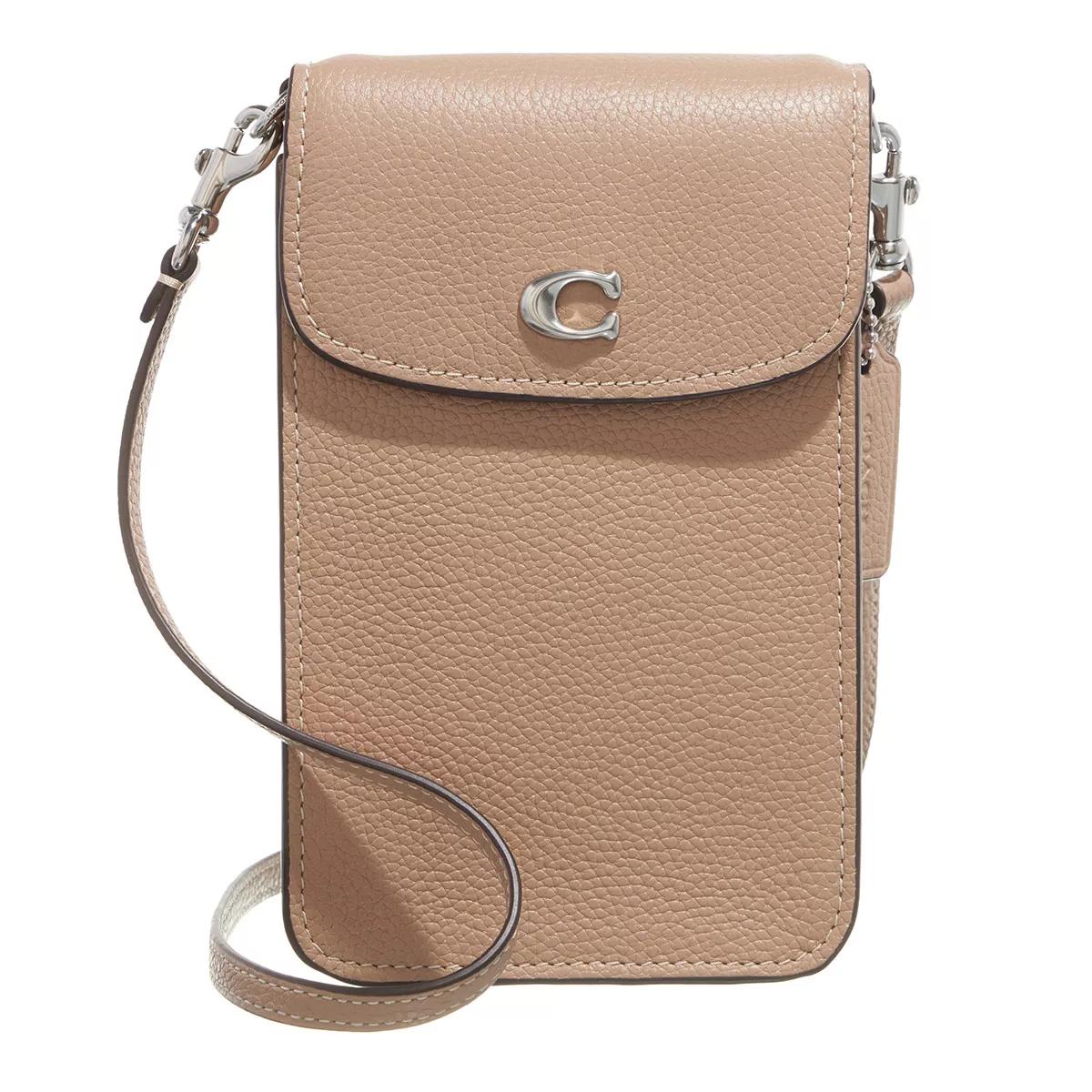 Coach Polished Pebble Leather C Phone Crossbody Taupe | Sac à bandoulière