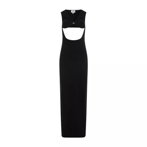 Jean Paul Gaultier Black Viscose Trompe-Lœil Long Dress Black 