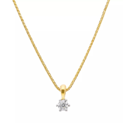diamondline pendant/chain 375 YG/tr. 1 diamond ca. 0,10 ct. H- gold Collana corta