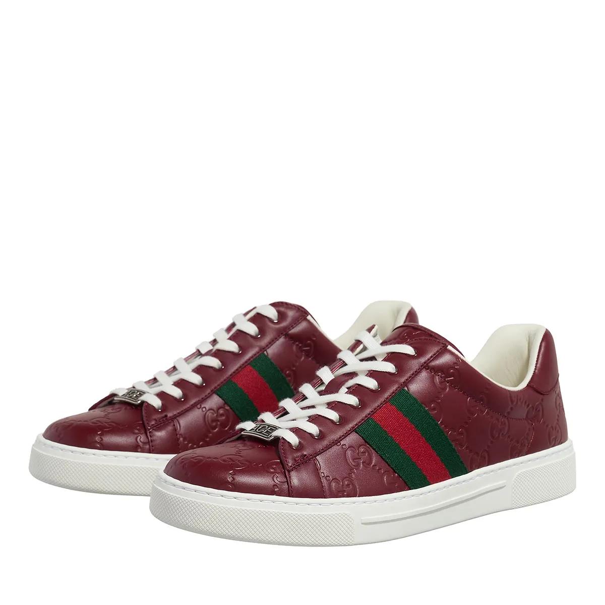 Gucci Low-Top Sneaker - Ace Sneaker With Web - Gr. 36 (EU) - in Rot - für Damen