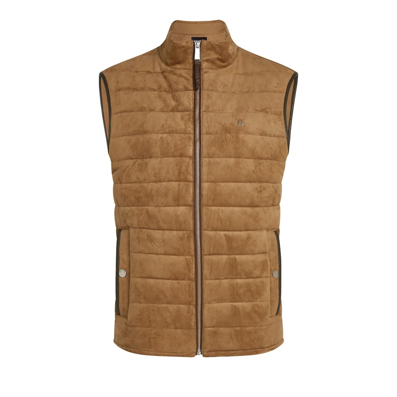 Karl Lagerfeld Weste Gesteppte Gilet-Weste aus Velours camel