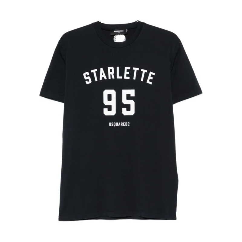 Dsquared2 T-shirt Printed Black T-Shirt With Bold White Details Black