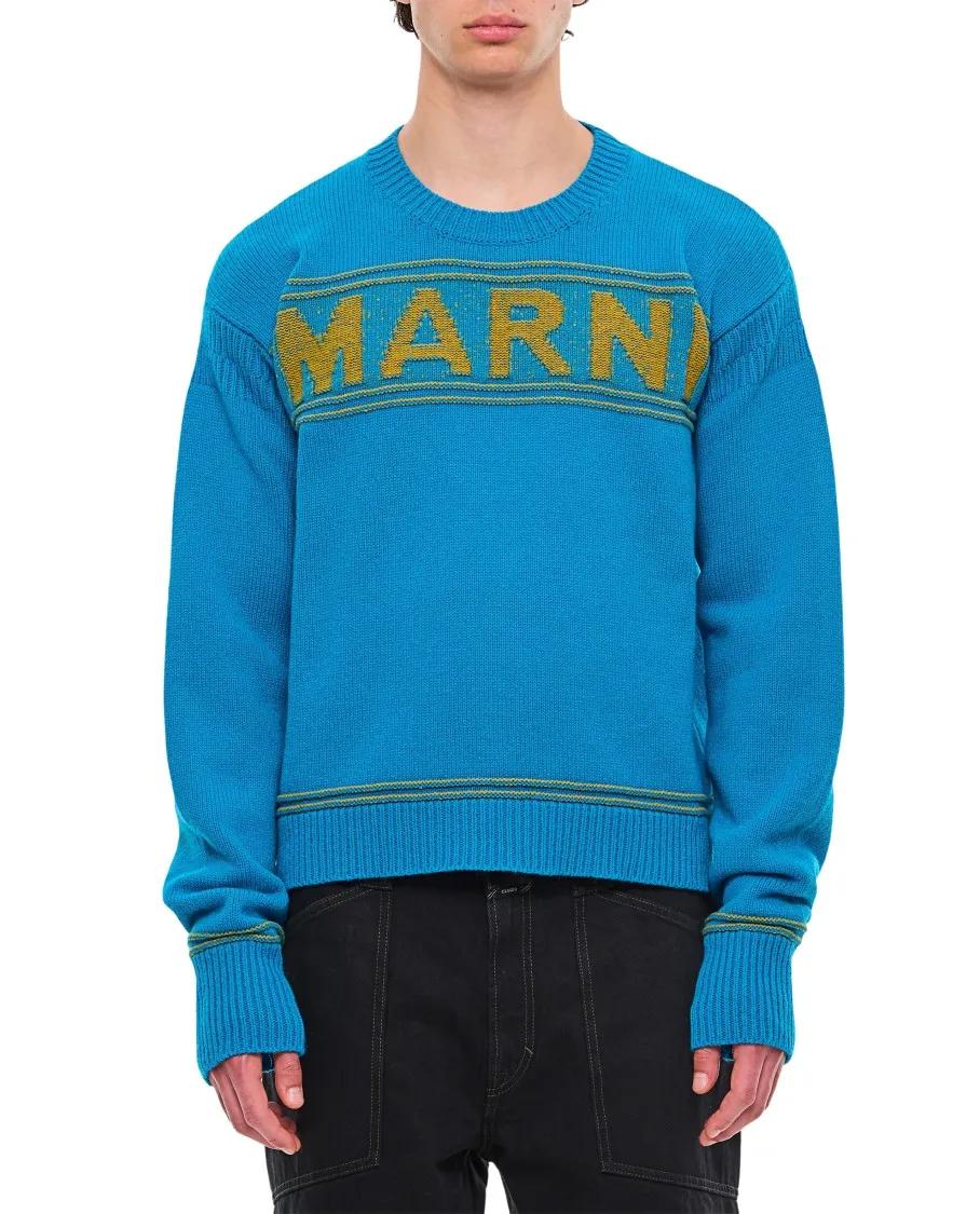 Marni - Roundneck Sweater - Größe 48 - blau