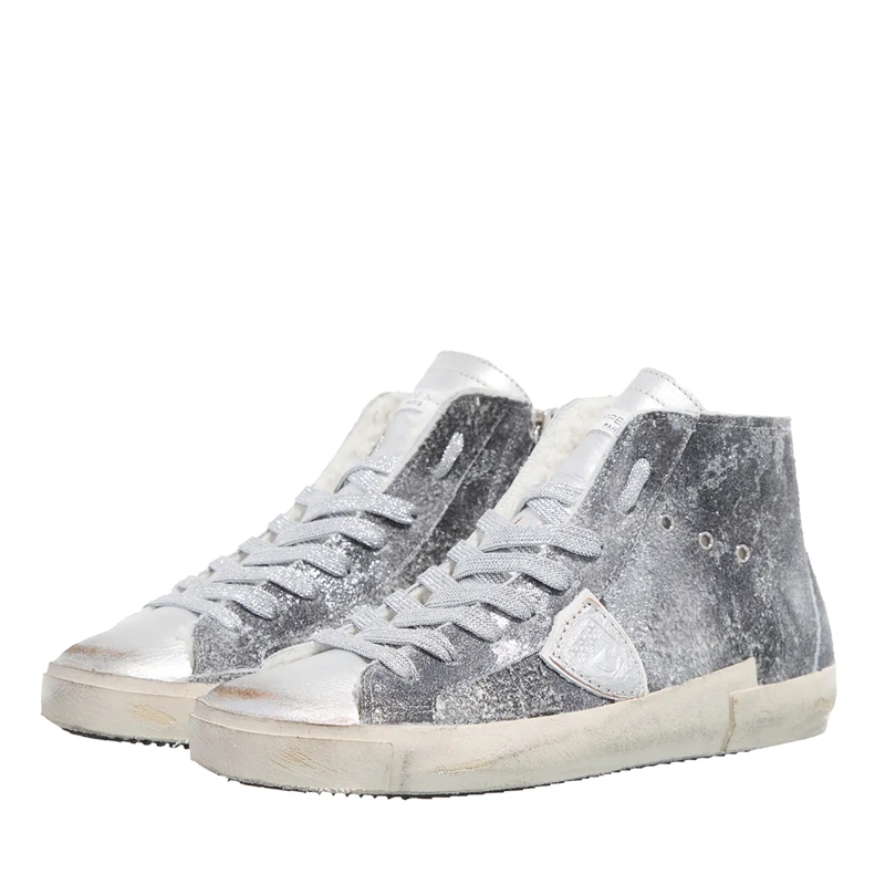 Philippe Model High-Top-Sneaker Prsx High Woman Legere Daim Metal Fur_Gris Arg(Image 3)