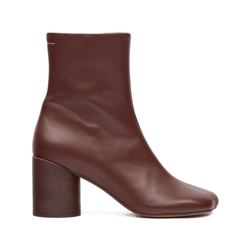 MM6 Maison Margiela Laarzen Brown Ankle Boots With Square Toe Black