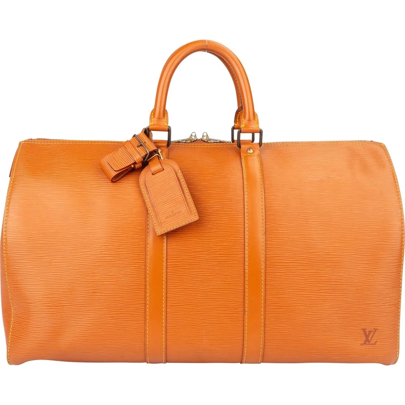 Louis Vuitton Schultertasche Louis Vuitton Cognac Epi Leather Keepall 45 Handba braun