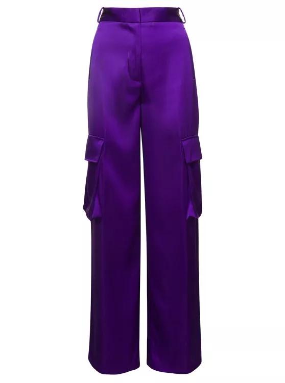 Versace - Purple Cargo Pants Satn Effect With Cargo Pockets - Größe 38 - purple
