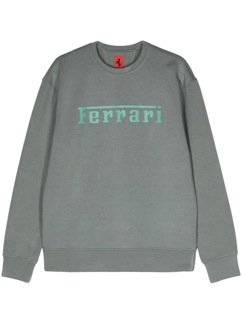 Ferrari - Grey Jersey Textured Sweatshirt - Größe L - grau