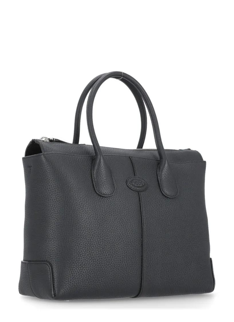 TOD'S Totes & shoppers Black Leather Shopping Bag in zwart