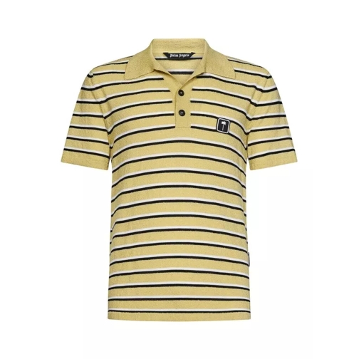 Palm Angels Yellow Cotton Terry Polo Shirt Brown Chemises