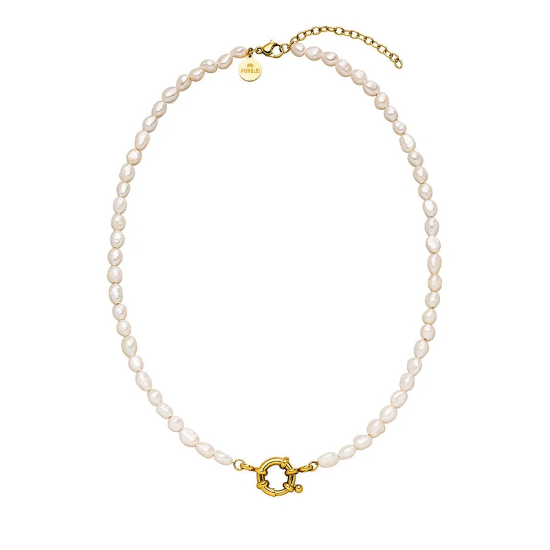 Purelei Mittellange Halskette Kette Pearl Charm gold