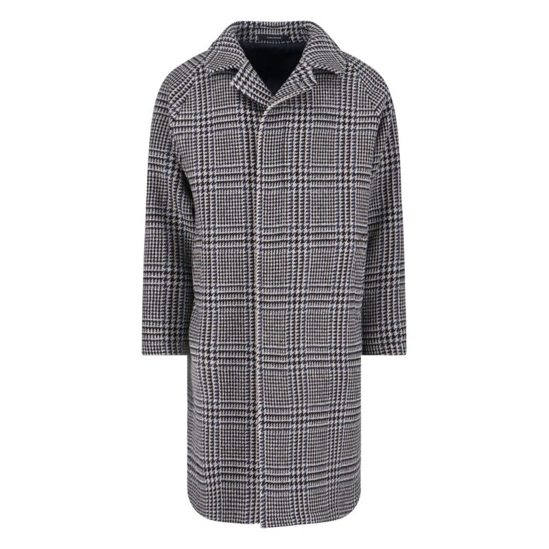 Tagliatore Manteaux de tanche Classic Houndstooth Pattern Jacket With Structured Black
