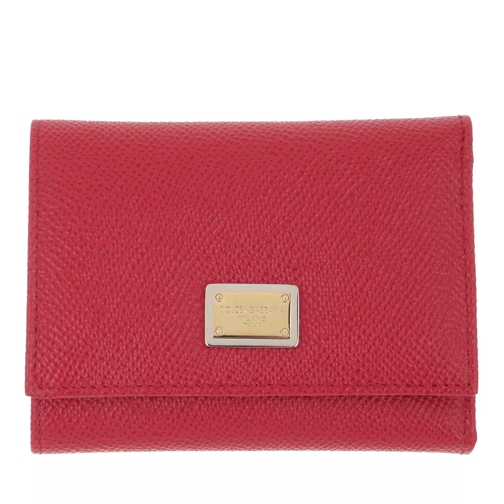 Dolce&Gabbana D&G Wallet Calf Leather Red Tri-Fold Wallet