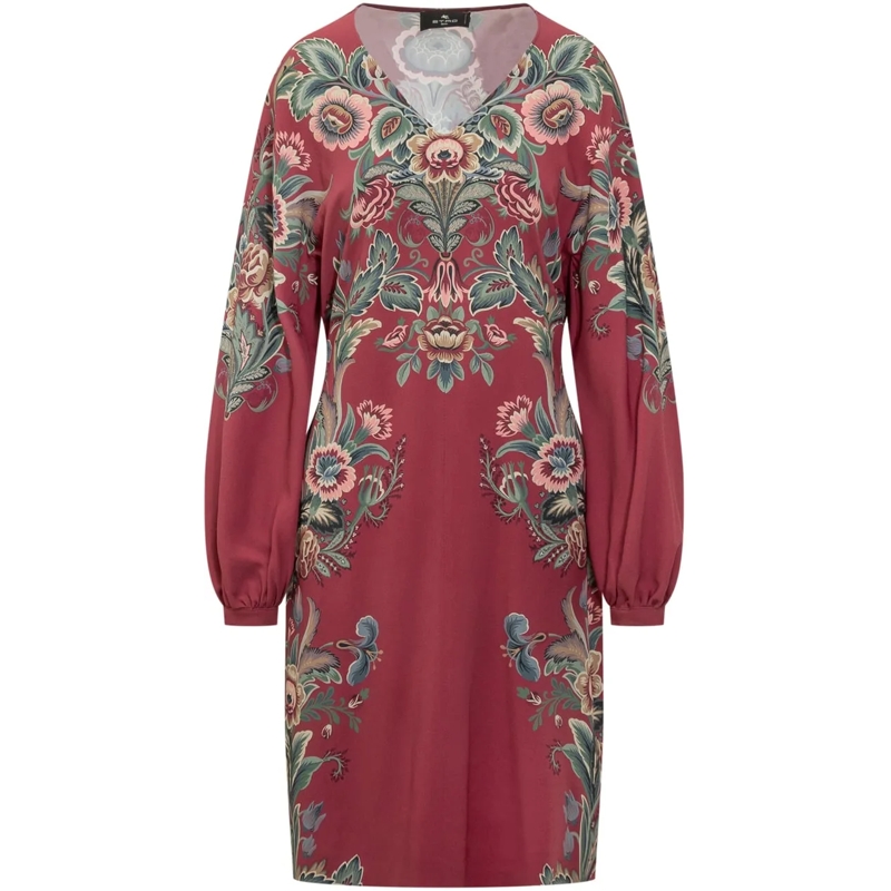 Etro Midikleid Abito in Viscosa a Fantasia Floreale Etro braun