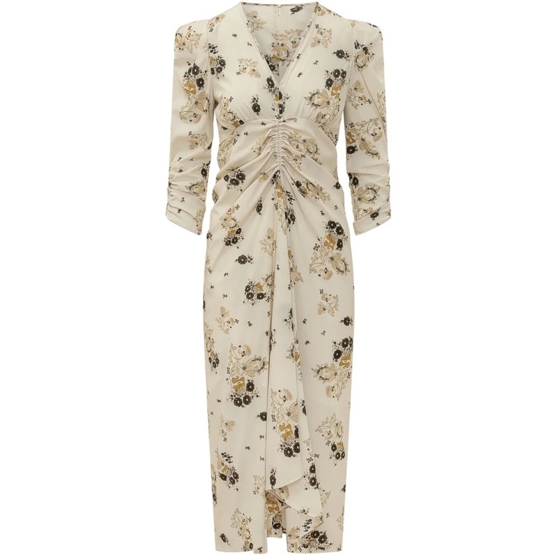 Isabel Marant Maxikleid Albini Abito Midi Drappeggiato weiß