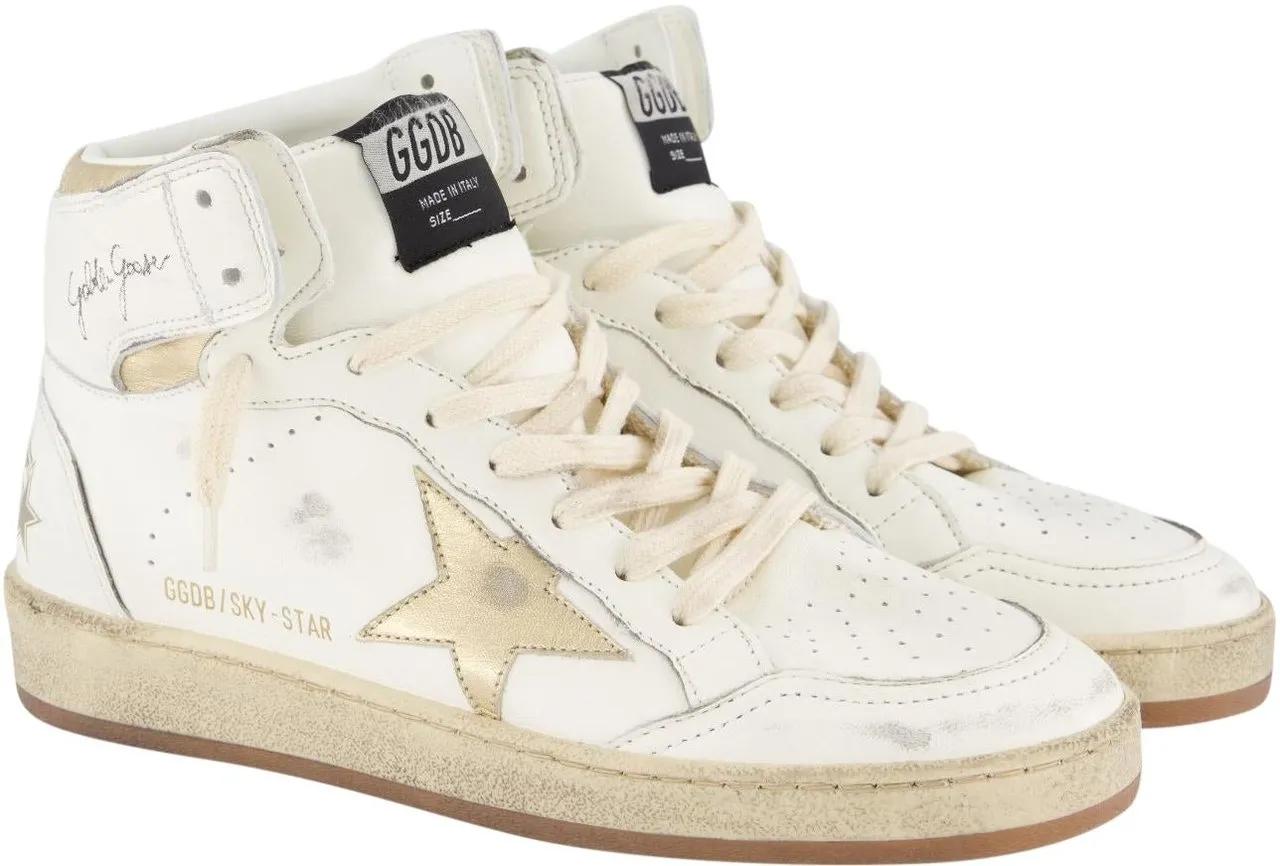 Thumbnail - Golden Goose Low-Top Sneaker - Dames Sky Star Sneaker Wit/Goud - Gr. 40 (EU) - in Weiß - für Damen
