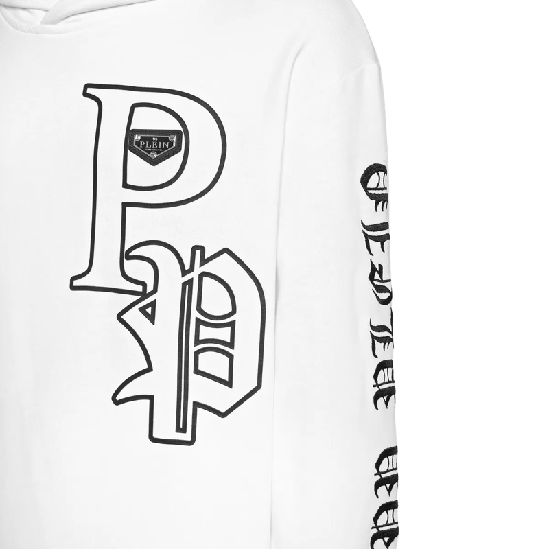 Philipp Plein Top Hoodie Gothic Plein weiss(Image 2)