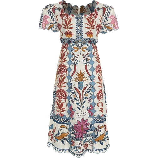 Farm Rio Robes midi Maxi dress with print and cut-outs beige