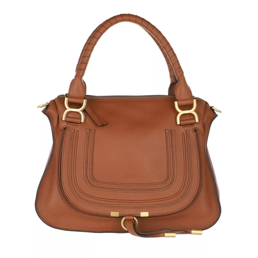 Chloé Marcie Handbag Grained Calfskin Leather Tan Draagtas