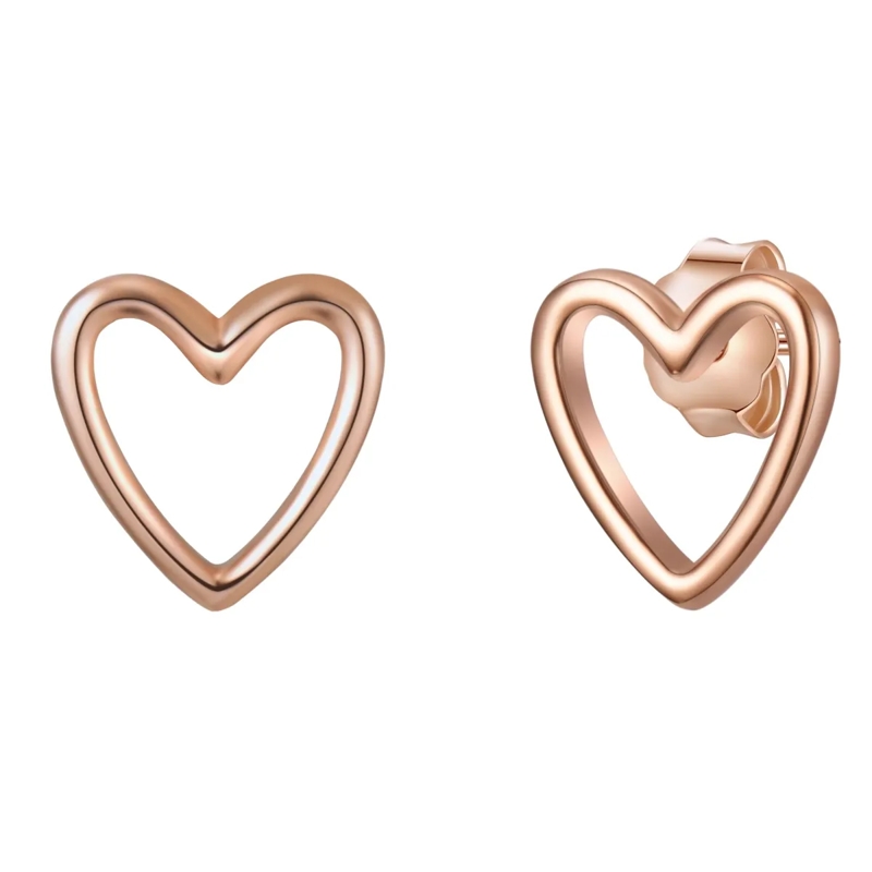 Glanzstücke München Ohrstecker Sterling Silber Ohrstecker Herz rosegold