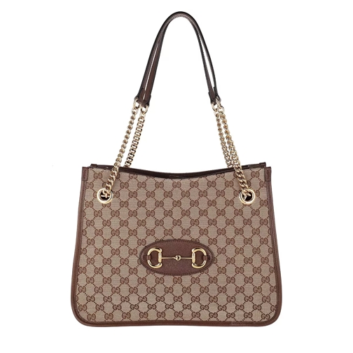 Gucci Medium Horsebit Shopping Bag Leather Rymlig shoppingväska