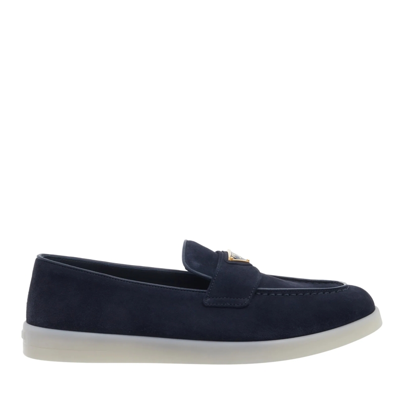Prada Loafer Suede Logo Loafer Blue