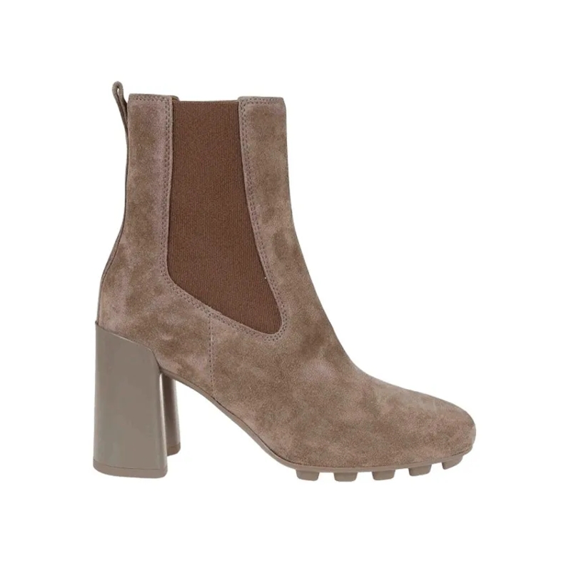 Hogan Stiefel Tapered Brown Suede Ankle Boots Brown