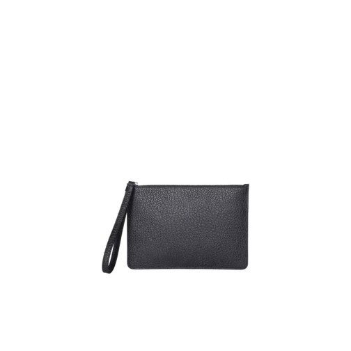 Maison Margiela Leather Pouch Bag Black Pochette-väska