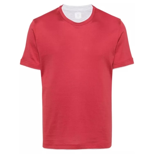 Eleventy Tricou Contrasting-Trim Rosu Red 