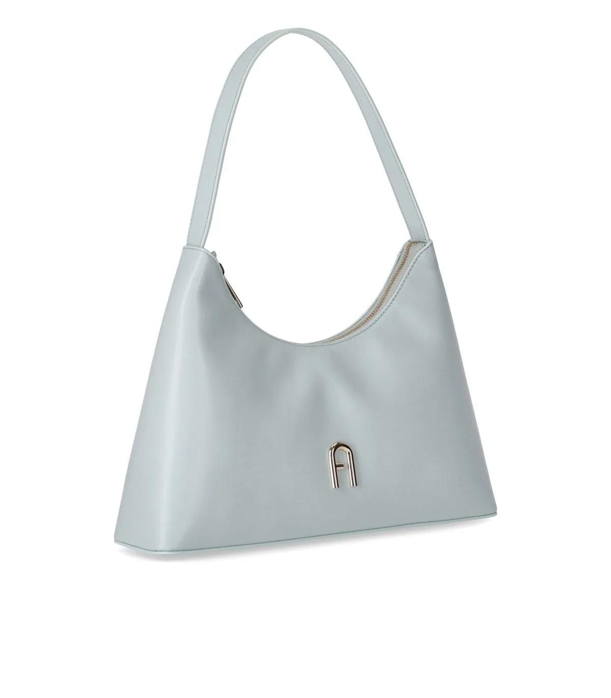 Furla Blauwe Diamante Schoudertas met Leren Handvatten Blue Dames
