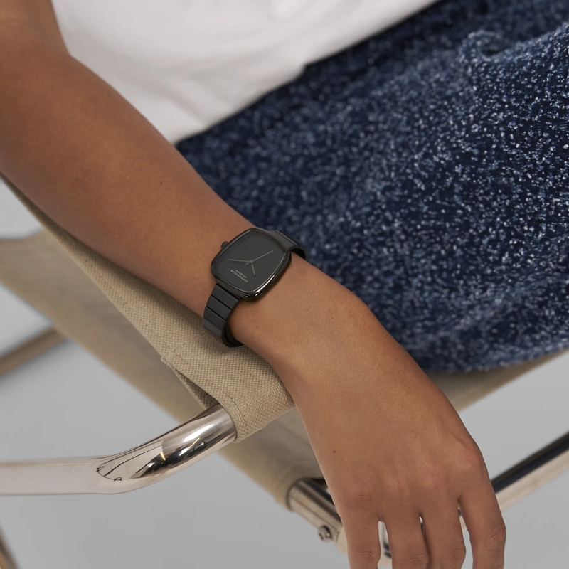 Copenhagen Quarzuhr Edelstahl Curved Watch schwarz(Image 2)