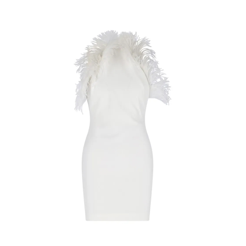 The Attico Minikleid Mini Feather Dress – White White