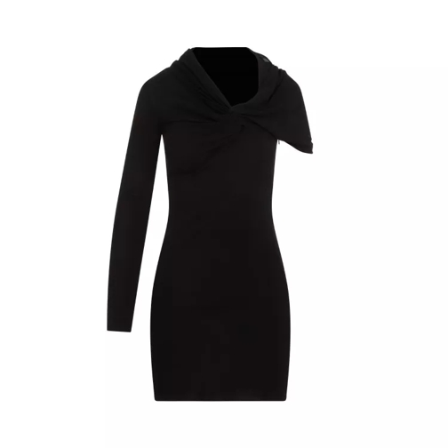 Saint Laurent Black Viscose Mini Dress Black 