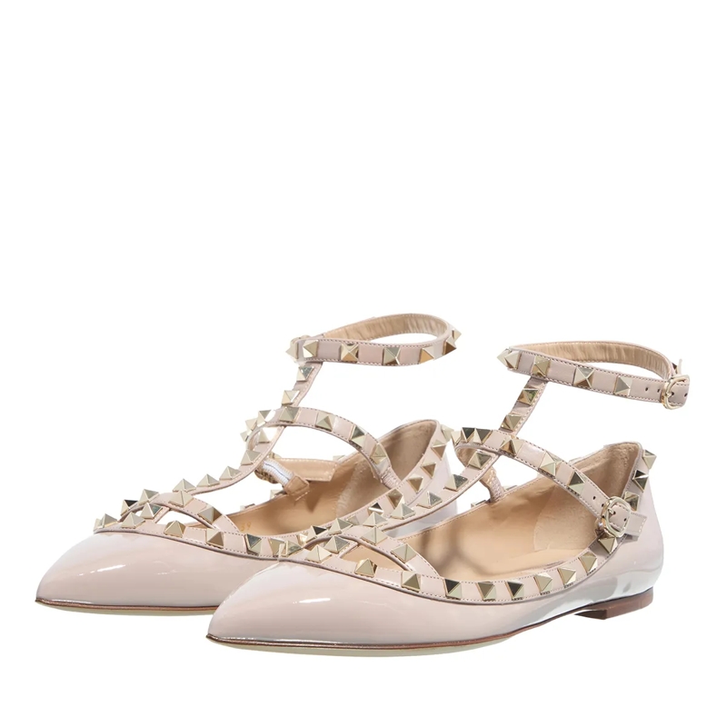 Valentino Garavani Ballerinas Rockstud Ballerina Poudre