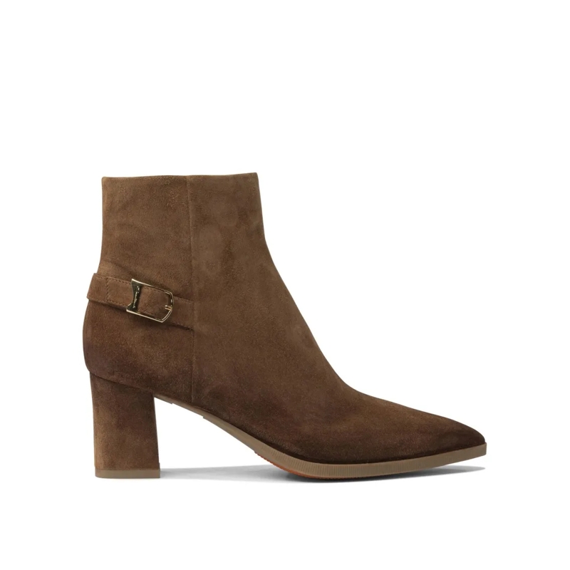 Santoni Stiefel Suede Ankle Boots 65Mm Brown