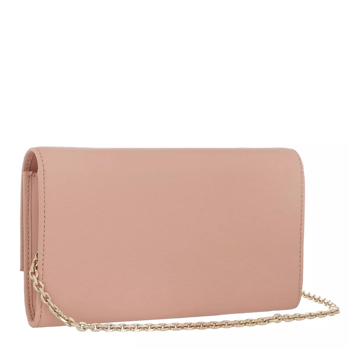 Coccinelle Olivia Chain Wallet Leather Rose Wallet On A Chain