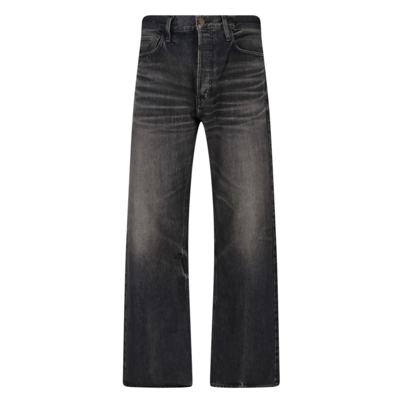FEAR OF GOD Jeans Straight-Leg Black Denim Jeans With Logo Detail Black