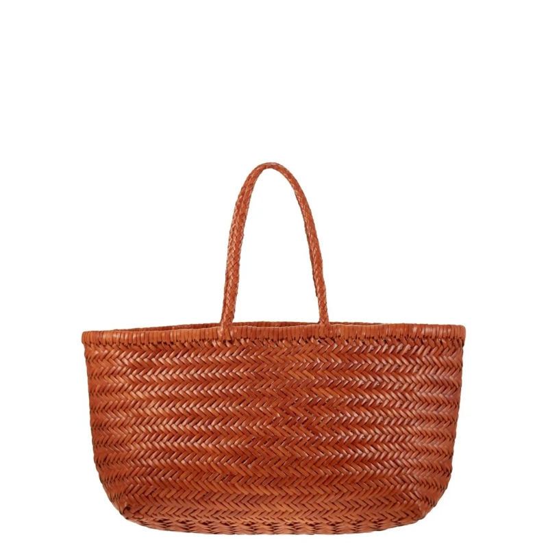 DRAGON DIFFUSION Fourre-tout Triple Jump Big - Woven Leather Bag Orange