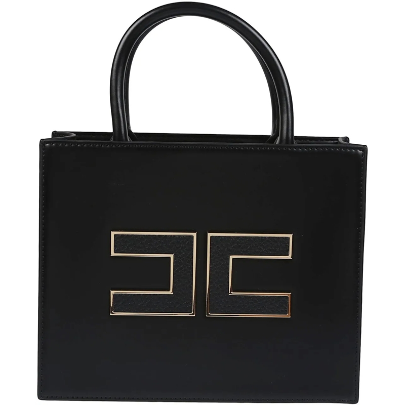 Elisabetta Franchi Tote Small Logo Bag Black schwarz
