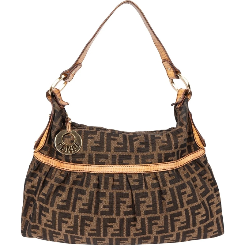 Fendi Schultertasche Fendi FF Monogram Chef Handbag braun