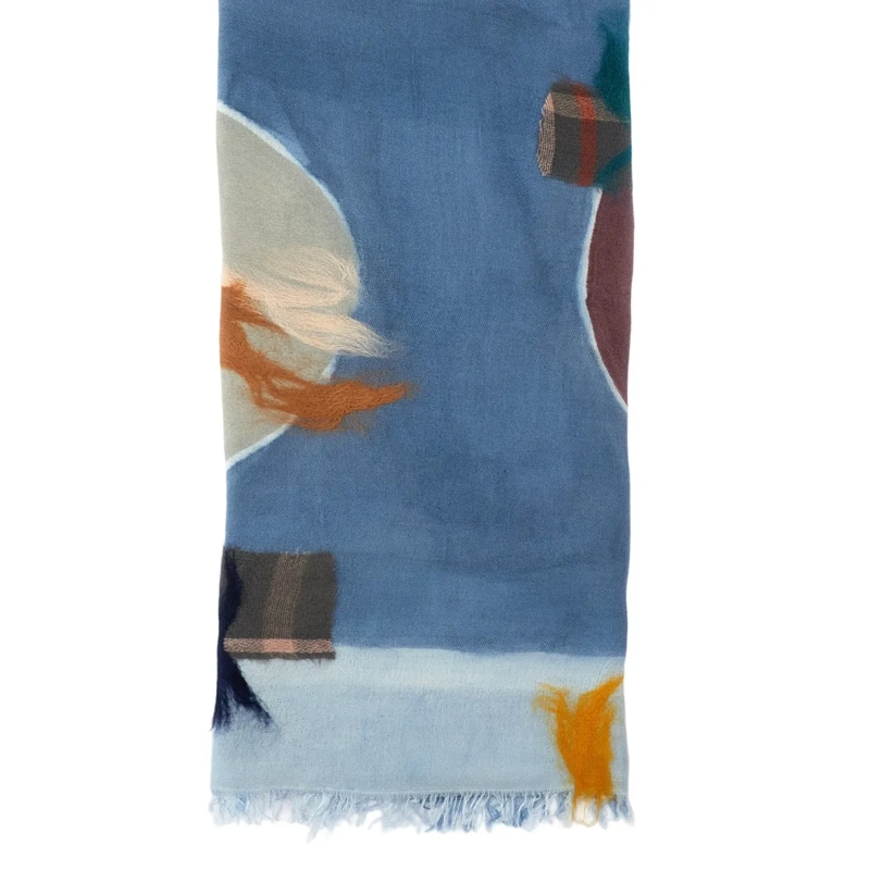 EXQUISITE J Écharpe légère Multicolour Patterned Scarf With Neatly Finished E Multicolor