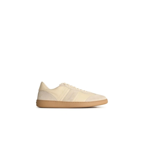 Salvatore Ferragamo Low-Top Sneaker Cream Leather Achille 1' Sneakers Neutrals