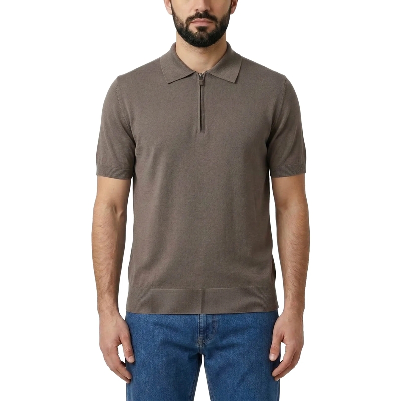 Canali Polohemd Poloshirt mit Reißverschluss blau(Image 5)