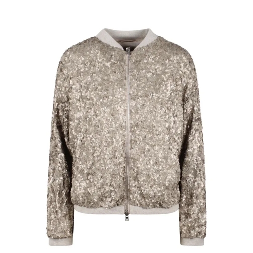 Herno Resort Shiny Expression Bomber Jacket Neutrals 