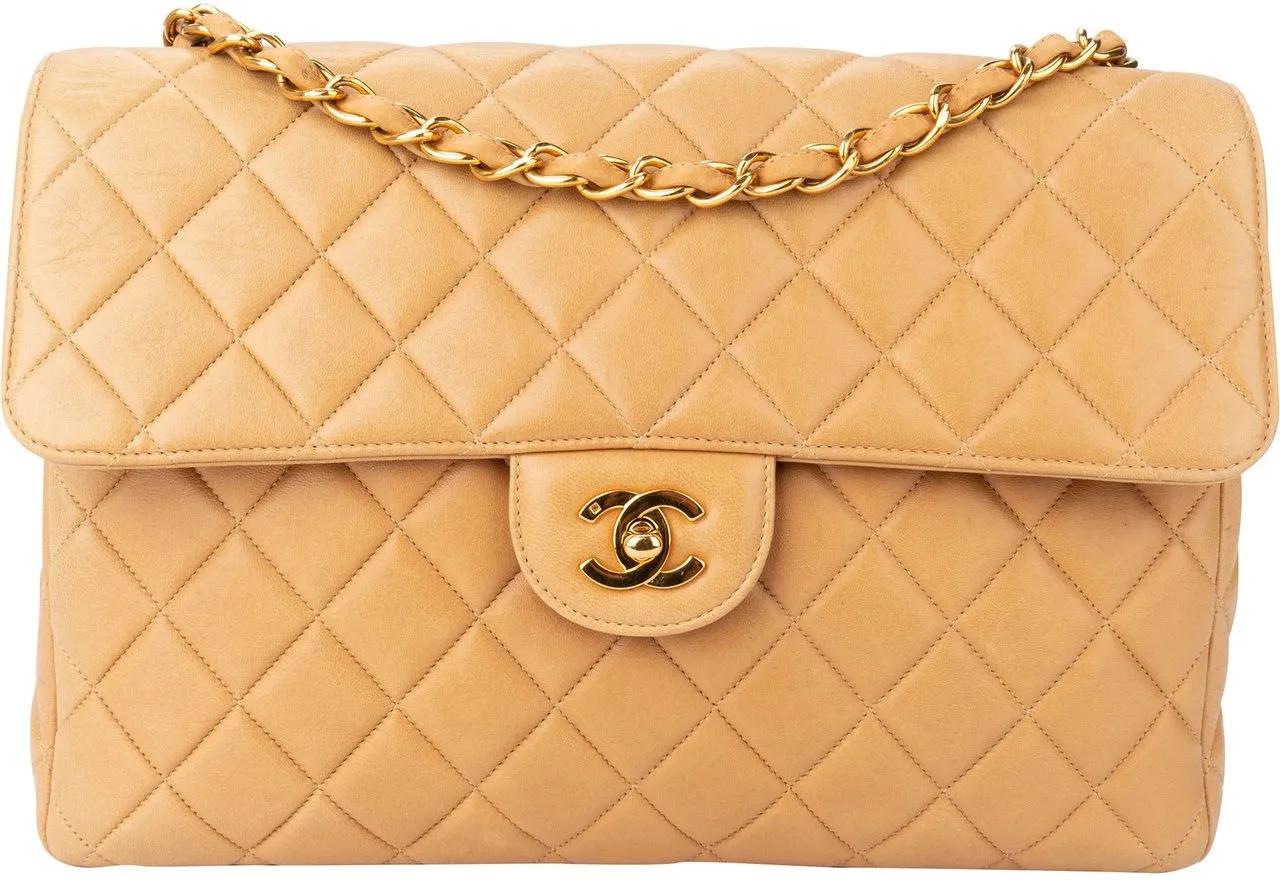 Chanel Crossbody Bags - Chanel Quilted Lambskin 24K Gold Jumbo Single Flap - Gr. unisize - in Bunt - für Damen