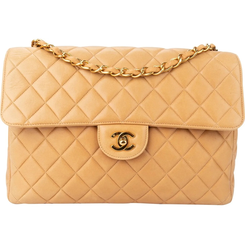 Chanel Sac à bandoulière Chanel Quilted Lambskin 24K Gold Jumbo Single Flap mehrfarbig